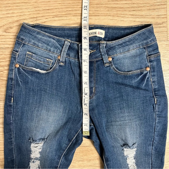Denim 4 Us Distressed Medium Wash Skinny Jeans | Size 1 | - Picture 8 of 11